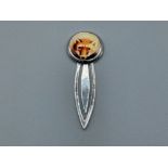 Silver bookmark with enamel fox image 5.8g