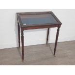 Mahogany glass Bijouterie display cabinet table, w68cm x D48cm x H78cm