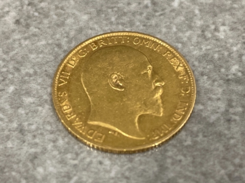 22ct gold 1905 king Edward VII half sovereign coin - Image 2 of 2