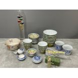 Oriental bowls, spoons etc with granite seal