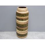 Large green and brown ringed west German floor vase, 289-41