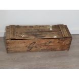 Very old wooden fruit crate with lid for Geest bananas