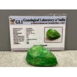 Huge 219ct pear cut natural emerald with certificate