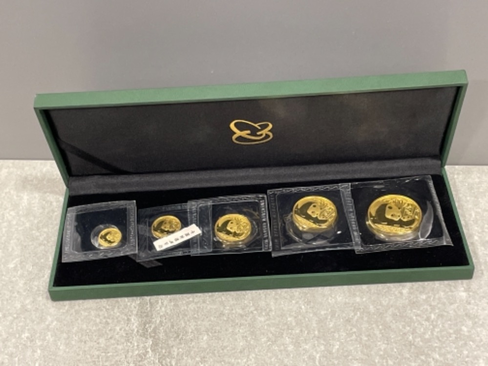 Gold coins - China 2011 pure gold proof set of 5 coins total weight 1.9oz pure still in original