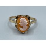 Ladies 9ct gold cameo ring 1.84g size K1/2