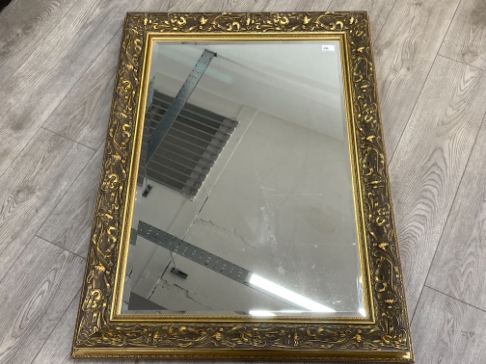 Large gold bevelled edge mirror 80cm x 110cms