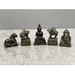 Five antique Chinese bronze seals