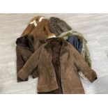 5 ladies coats including sheepskins size large