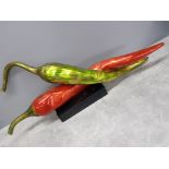 Large fibre glass sculpture of 2 chillies peppers