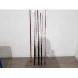 Five freshwater ledger fishing rods in good condition