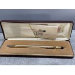 Vintage Cross 14ct rolled gold ballpoint pen with rare British Layland logo 1976-1986 boxed and