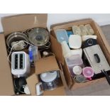 2 boxes containing a large Quantity of kitchen ware includes pots and pans, toaster and fryer etc
