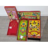 2 boxed vintage games, The game of Bagatelle and the game of springball both complete with balls and