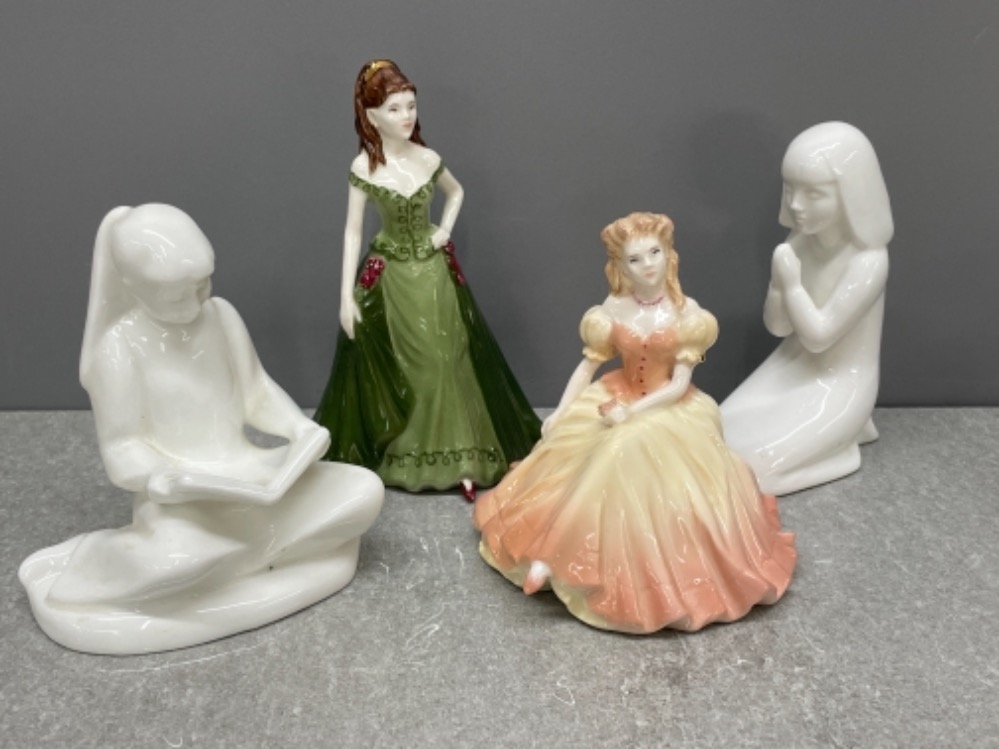 2 Coalport figures Debutantes Beth and your special day plus 2 Royal doulton images figures