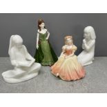 2 Coalport figures Debutantes Beth and your special day plus 2 Royal doulton images figures
