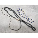 2 Haematite and 1 mother of pearl beaded necklaces