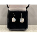 Silver and labradorite drop earrings