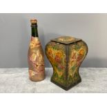 Vintage tin with lid and bottle G lagache champagne