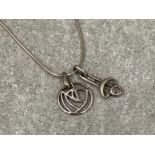 2 silver Celtic pendants and a silver chain