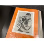Autographs sport album includes Henry cooper, John Conteh, Frank Bruno and others