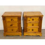 Pair of solid pine bedside drawers 58cm x 68cm x 44cms