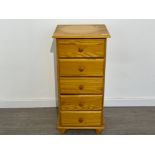 Tall pine 5 drawers 46cm x 96cm x 43cms