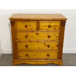 Solid pine 2 over 3 drawers 102cm x 99cm x 43cms