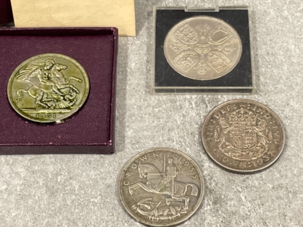 Coins crowns 1935 silver jubilee, 1937 coronation, 1951 Festival of Britain and 1953 coronation - Image 2 of 2