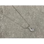 Silver and cz pendant with chain