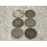 Six x2 Anna coins Victoria/Edward VII/George V