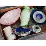 Box containing miscellaneous Maling luster pieces, mainly bowls