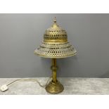 Brass Asian style table lamp well presented 60cm x 34cms