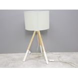 Modern tripod electric table lamp with shade, 61cm