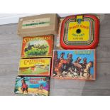 6 vintage games includes Mettoy spinner winner horse race, Redskins raid, the bandit trail,
