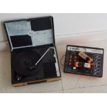 Fidelity portable turntable together with vintage Binatone TV sports game