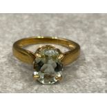 9ct gold blue topaz ring size N 3.3G