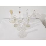 Lead Crystal 4 Decanters 2 Victorian pair of crystal candlesticks and 2 smaller vinegar/oil