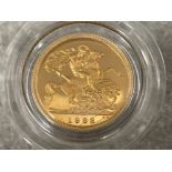 22ct gold 1983 half sovereign proof coin