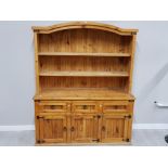 Solid pine Corona style open kitchen dresser 188x154x50cm