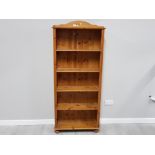 Set of narrow 5 tier pine bookshelves 181cm x 77cm