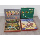 4 vintage boardgames includes Betal and the Glevum compendium of games also includes Jac-pot and