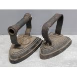 2 Victorian cast iron flat irons