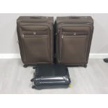 2 large indicator lightweight travel cases plus delsey hardcase