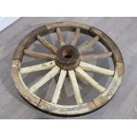 Old wooden wagon wheel 69cm
