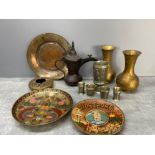 Brass vases and other metalware