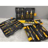JCB tools and saw including chisels, files and snips
