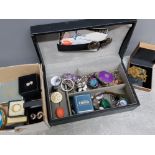 Jewellery box containing mixed costume jewellery