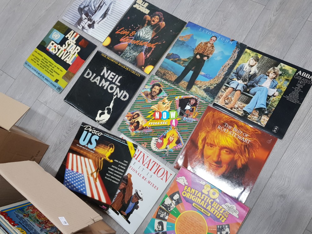 2 boxes of LP records, 60s, 70s and 80s, including Rod Stewart, Elton John, Abba etc - Bild 2 aus 3