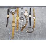 Total of 10 wristwatches mainly ladies