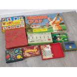 9 misc vintage games includes tournament golf, Blow football, travel chess, King high, win a lot
